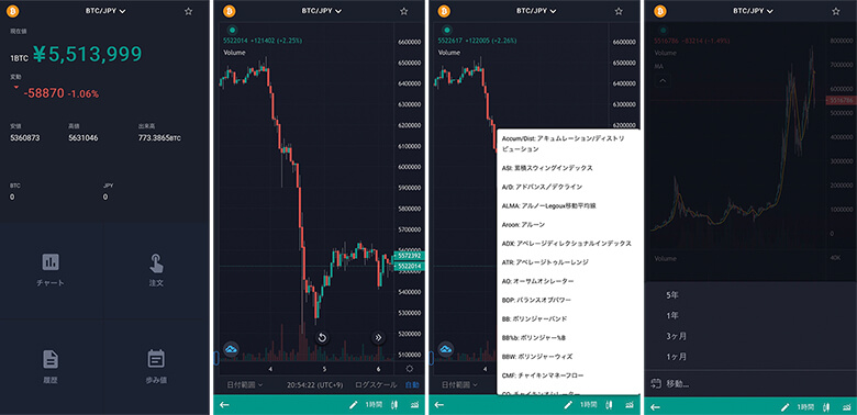 ビットバンク取引アプリ画面