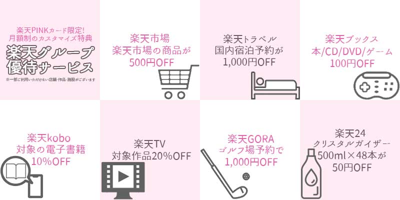 楽天PINKカードの優待サービス